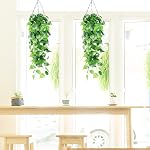 Dremisland 3pcs Artificial Hanging Plants-3.6ft Fake Ivy Vine Scindapsus Leaves Vine Greenery Hanging Plants for Wall Home Room Wedding Party Garden Indoor Outdoor Decoration(Scindapsus)