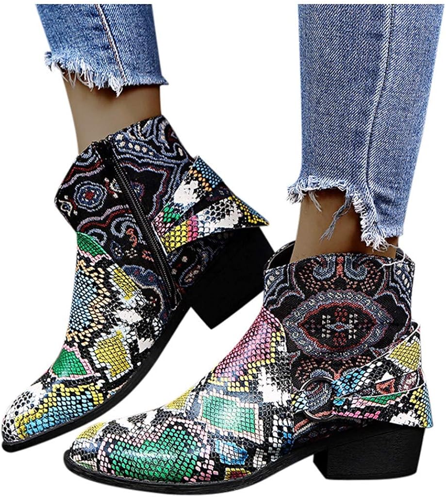 flat snakeskin ankle boots
