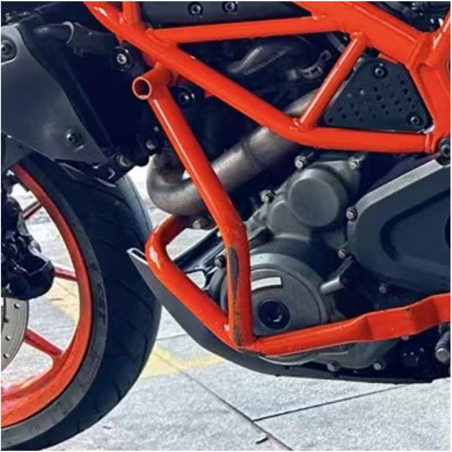 Motorcycle Engine Brace Mount Bracket Compatible with Duke 250/390 390 Adventure ADV RC390 Hanger Support Stay Accessories(2 Pcs Black)