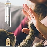 Vista 2 de Carillón de viento personalizado conmemorativo para gato, nombre de mascota personalizado, regalo de recordatorio de condolencia de gato, recuerdo