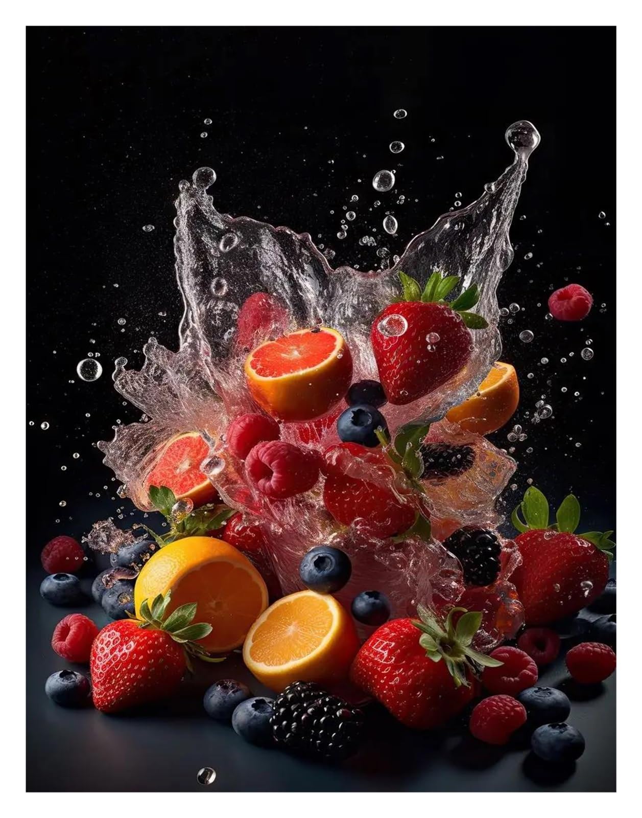 Affiches d'éclaboussures d'eau de fruits frais pour cuisine