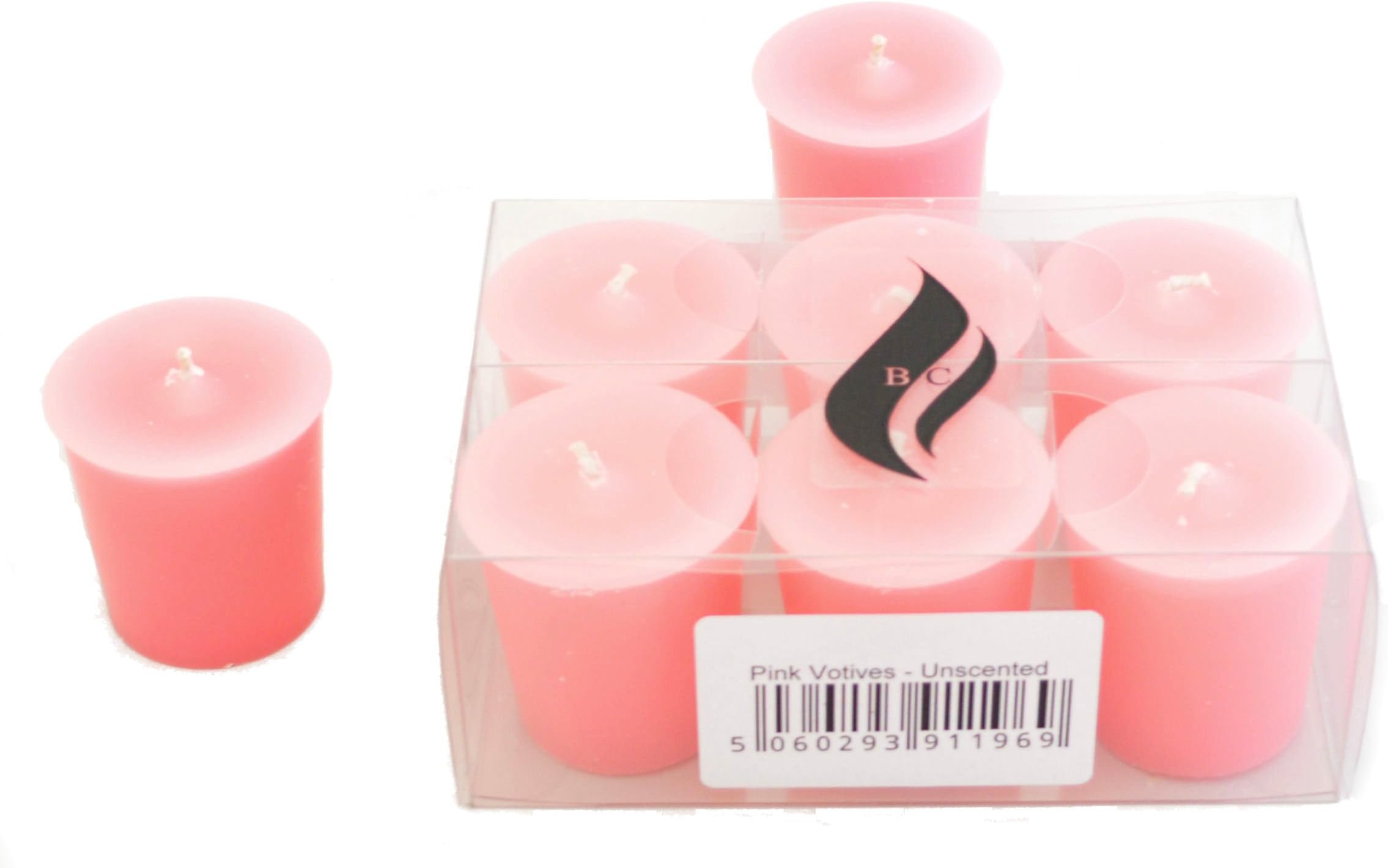 6 x Votive Candles - Unscented (Pink)