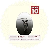 Vista 84 de Tapete de 8 x 10 pulgadas, corte biselado para fotos de 5 x 7 pulgadas, con apertura de tablero de fotos ovalado blanco precortado, sin ácidos, mate