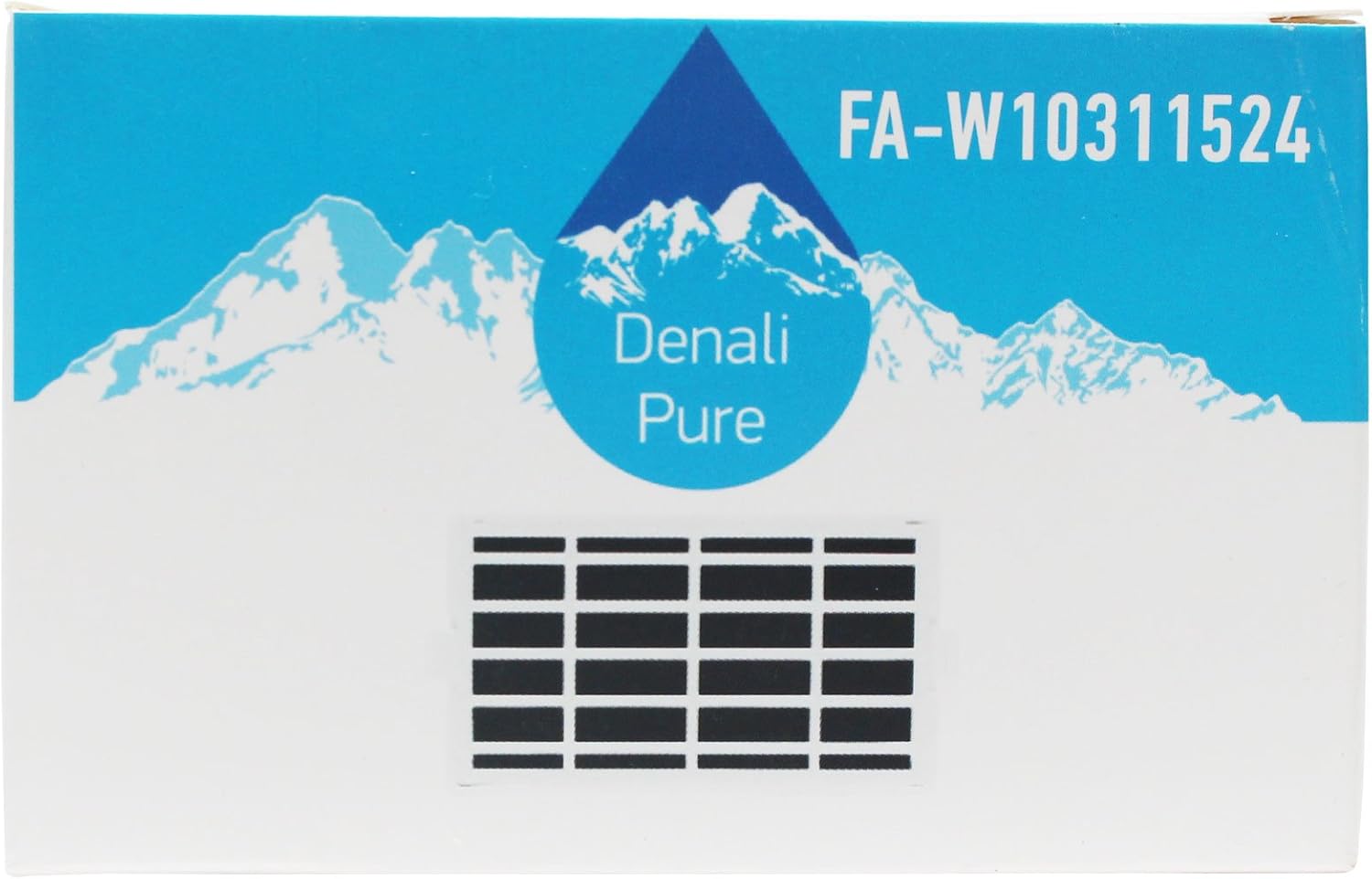 Side view of the Denali Pure refrigerator air filter, showing its compact design.