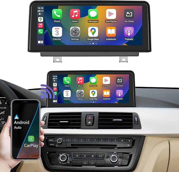 Road Top Car Radio 10.25 inch Touchscreen Wireless Carplay for BMW 3 Series F30/F31/F34 with NBT System 2012-2015 Years, Car Stereo Multimedia Radio Receiver, supports wireless Android Auto