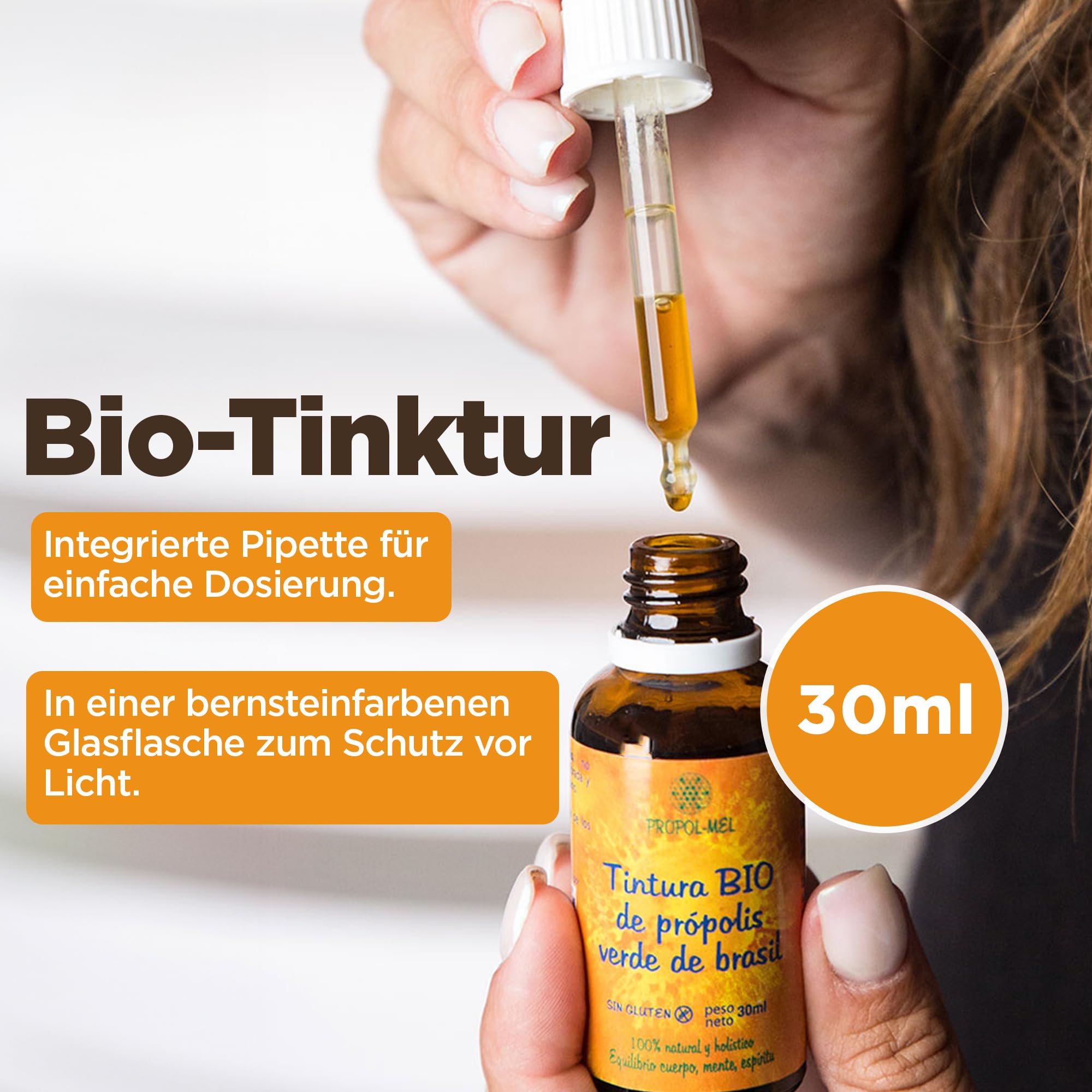 Brasilianischer grüner Propolis-Flüssigextrakt 30 ml – BIO. Urtinktur. 100% natürlich, glutenfrei, 25% Gewicht/Volumen.