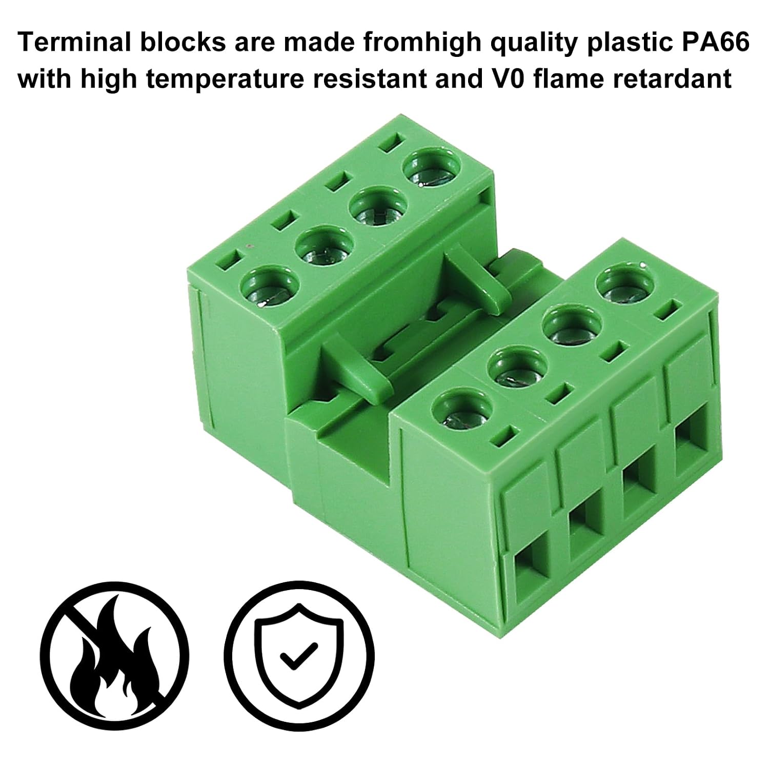 10PCS 4 Pin 5.08mm Pitch Pluggable PCB Angle Screw Terminal Block Plug Connector Socket Panel Mount DIY with 10Pcs 4Pin Phoenix Plug