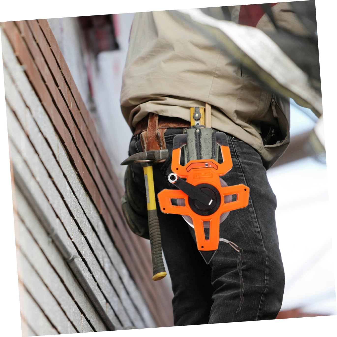 Mètre à Ruban D’ingénierie 0-50m, Ruban Mesure Professionnel | Cadre en Plastique, Marquages Précis, Nylon Solide, Usage Polyvalent, pour Bricolage et Chantier