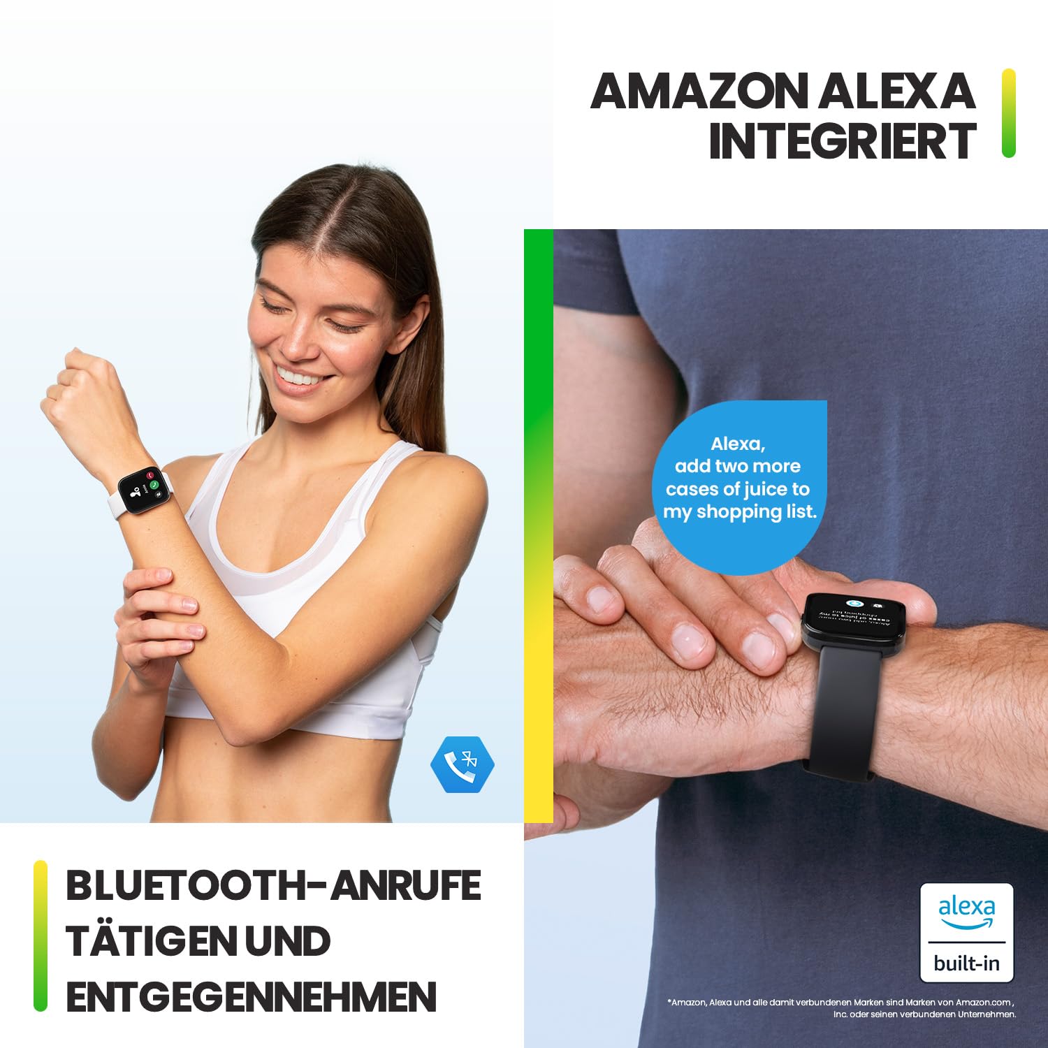 Amazfit Bip 5 Smartwatch mit Herzfrequenz, 1,91" Display, 120 Sportmodi, Bluetooth-Anruf, GPS, Alexa, SpO2-Monitor, 10 Tage Akkulaufzeit