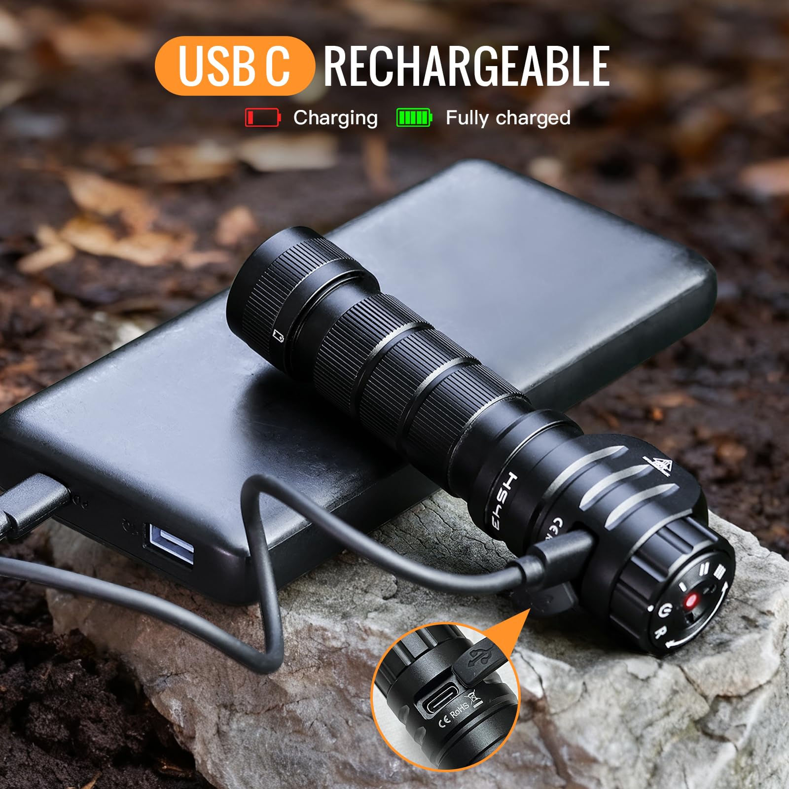 77outdoor SOFIRN HS43 Stirnlampe mit rotem Licht, 3200 Lumen wiederaufladbar | Wasserdichter LED-Scheinwerfer mit Magnetfuß