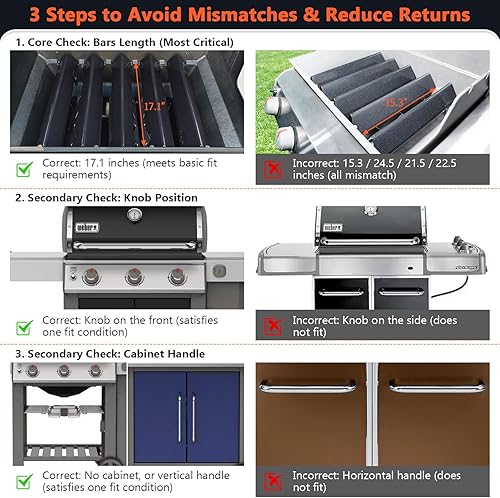 Miniatura 103 de QuliMetal 66033 Barras aromatizantes para Weber Genesis II E-410/E-415/E-435, piezas de parrilla para parrillas de gas Weber GS4 Genesis II LX serie