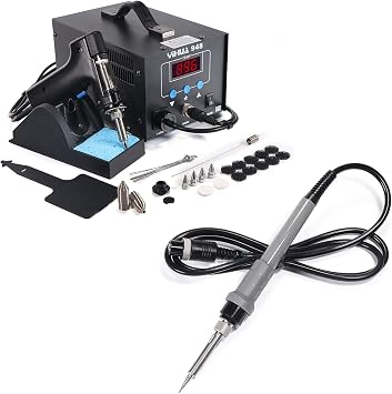 YIHUA 948 Professional Desoldering Station bundle with the YIHUA #948A Replacement Soldering Iron Handpiece/Handle, and Accessories 28 Items