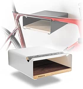 PARAX Fahrrad Wandhalterung S-Rack individualisierbar Aluminium Holz – Fahrrad Halterung für Rennrad Gravel Bike Tourenrad – Fahrradhalter Wand Indoor Aufbewahrung für Garage Wohnzimmer