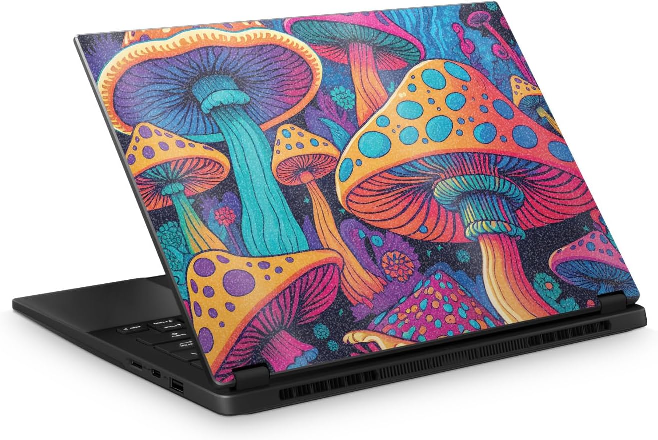 Carbon Fiber Laptop Skin Compatible with Asus ROG Strix G16 (2025) - Mushrooms - Premium 3M Vinyl Protective Wrap Decal Cover - Easy to Apply | Crafted in the USA by MightySkins