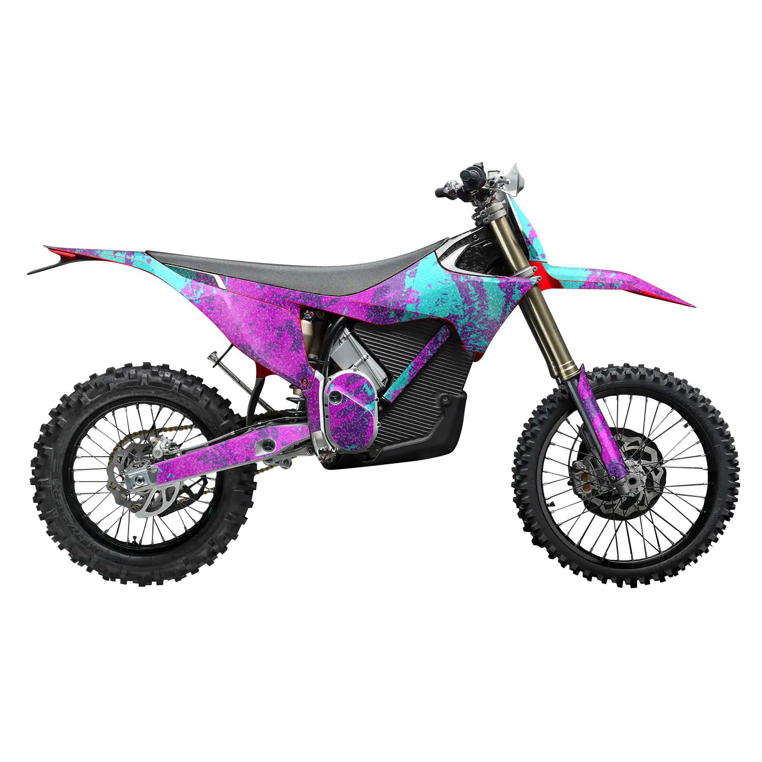 Glossy Glitter Stark Varg MX 2023-2025 Graphics Kit Wrap - Grunge Purple - Varg MX Skin - Premium 3M Vinyl Protective Wrap Decal Cover - Easy to Apply | Crafted in The USA by MightySkins