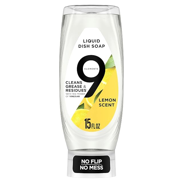 9 Elements EZ Squeeze Dish Soap Lemon Scent 15 oz Bottles 3 Pack