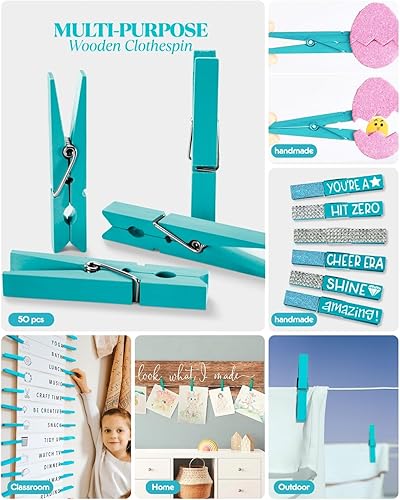 Vista 36 de Alfileres de ropa de madera para manualidades, pinzas de cierre de agarre fuerte, clips de ropa de madera de abedul, pinzas de ropa para colgar