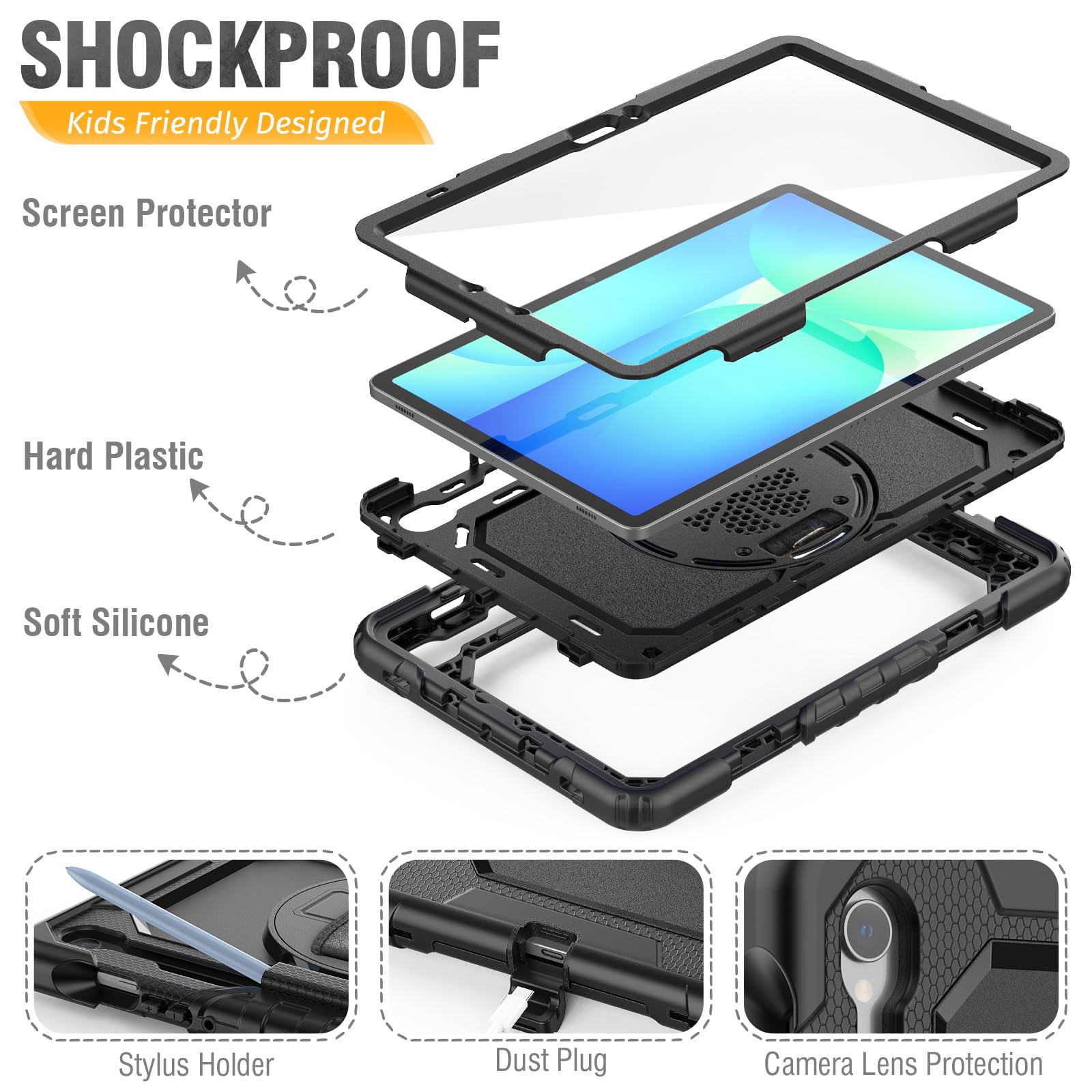 HXCASEAC Case for Samsung Galaxy Tab S10 Lite / S10 FE / S9 FE 5G