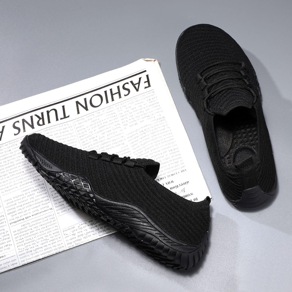 Womens Barefoot Shoes Minimalist Walking Trainers Zero Drop Sole Slip On Yoga Casual Sneakers Lightweight Breathable Indoor House Shoes All_Black Size US 8 - Image 7