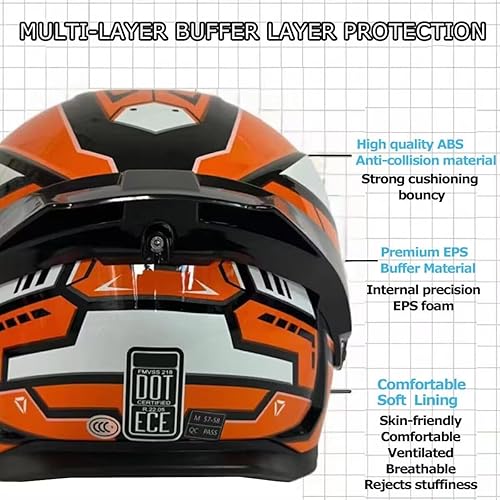 Miniatura 5 de Casco integrado con Bluetooth para motocicleta, casco modular de motocross deportivo de cara completa para las cuatro estaciones, para hombres y