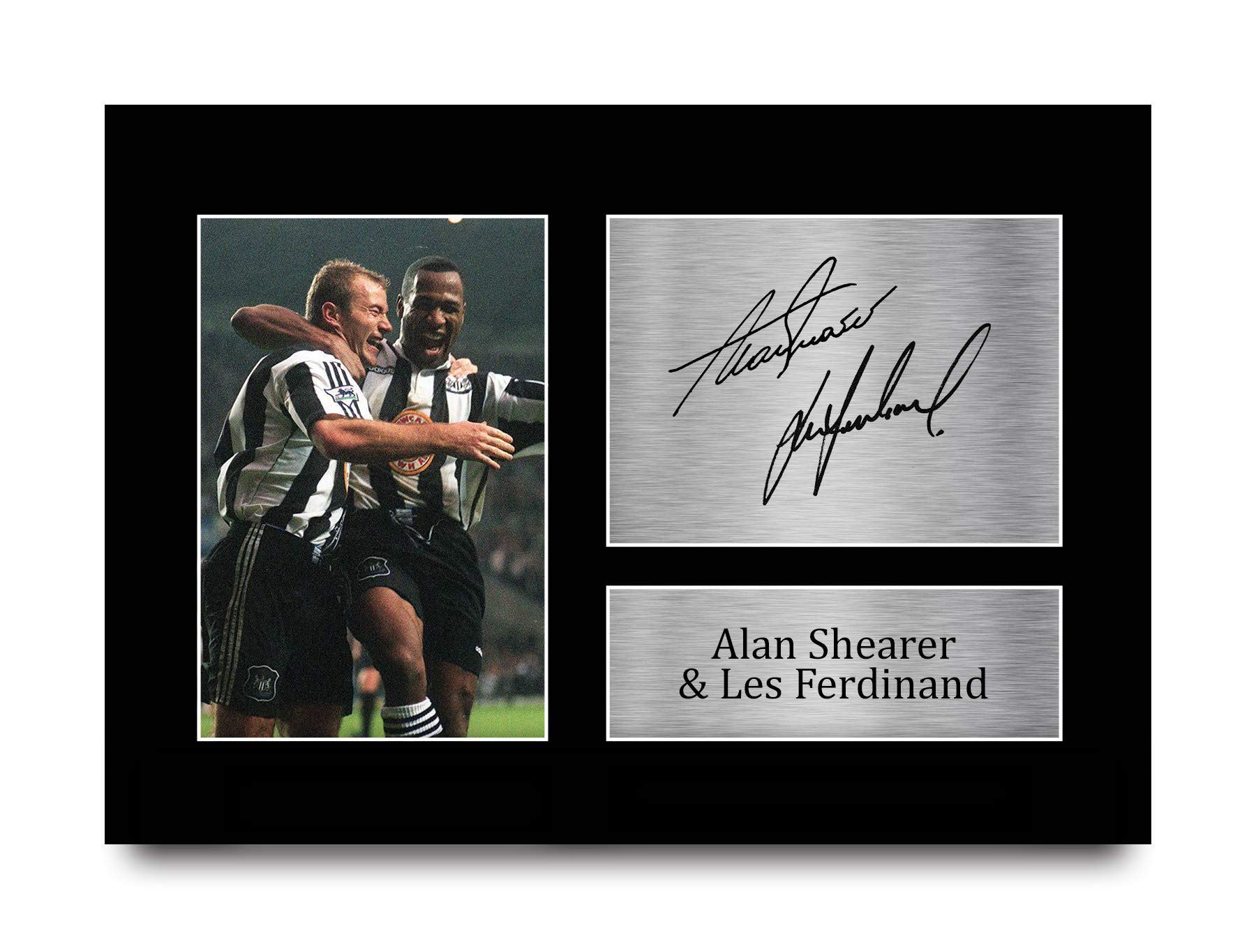 HWC Trading A4 Les Ferdinand & Alan Shearer Newcastle Utd Gifts Printed Signed Autograph Picture for Fans and Supporters - A4