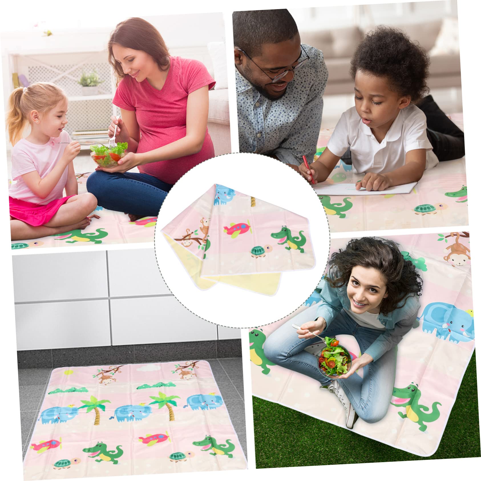 Toddmomy Tapis Anti-éclaboussures à Motifs Protection pour Sols sous Chaise Haute Imperméable Et Antidérapant