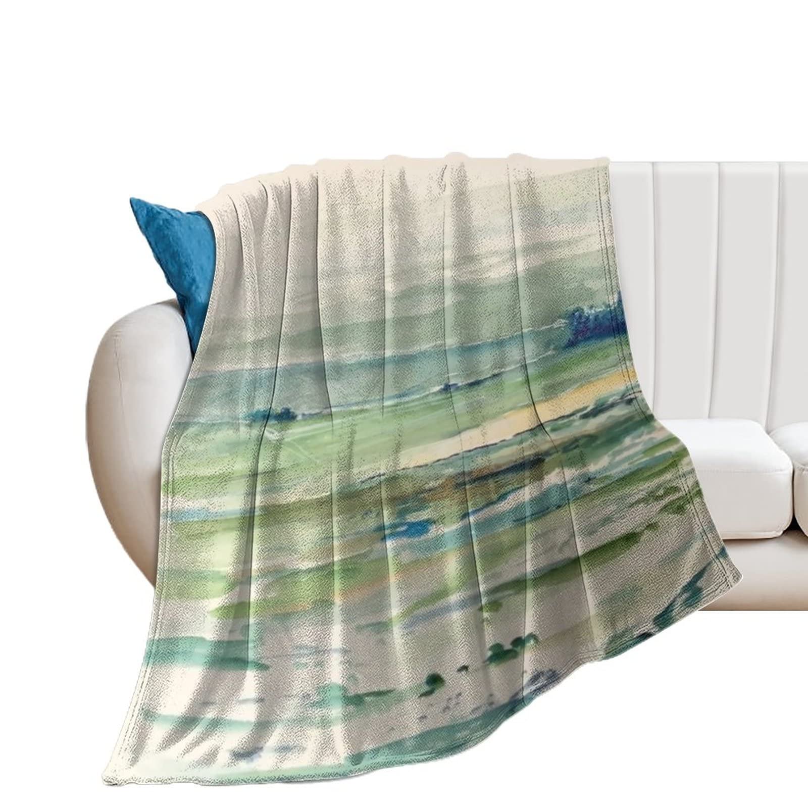 Couverture flanelle 152x203 Beach Art plaid canapé ultra doux salon