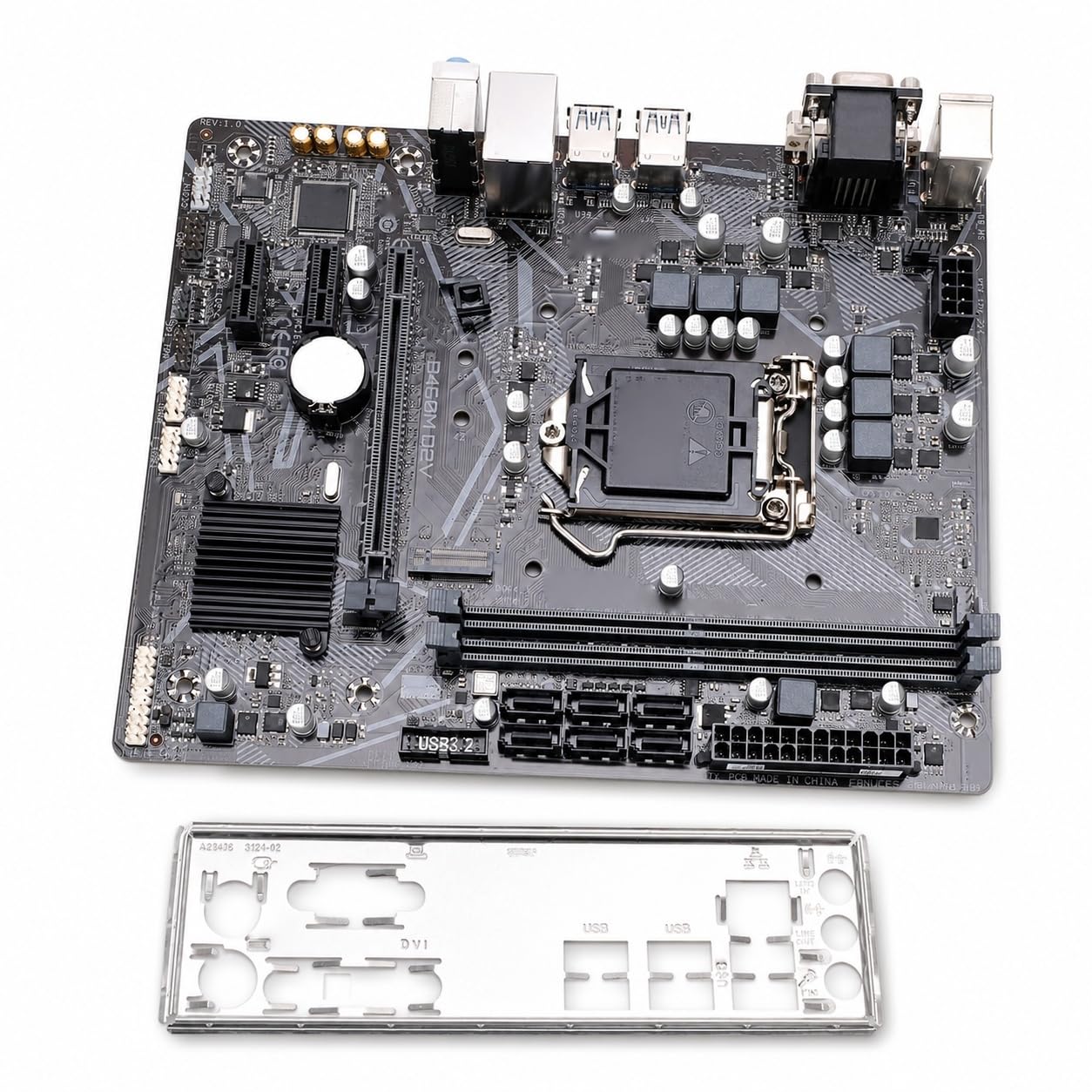 Vikye B460M Micro ATX Gaming Motherboard, LGA 1200 Socket Dual Channel DDR4 M.2 NVMe Desktop PC Mainboard, con USB 3.2 Gigabit LAN, per CPU di decima generazione