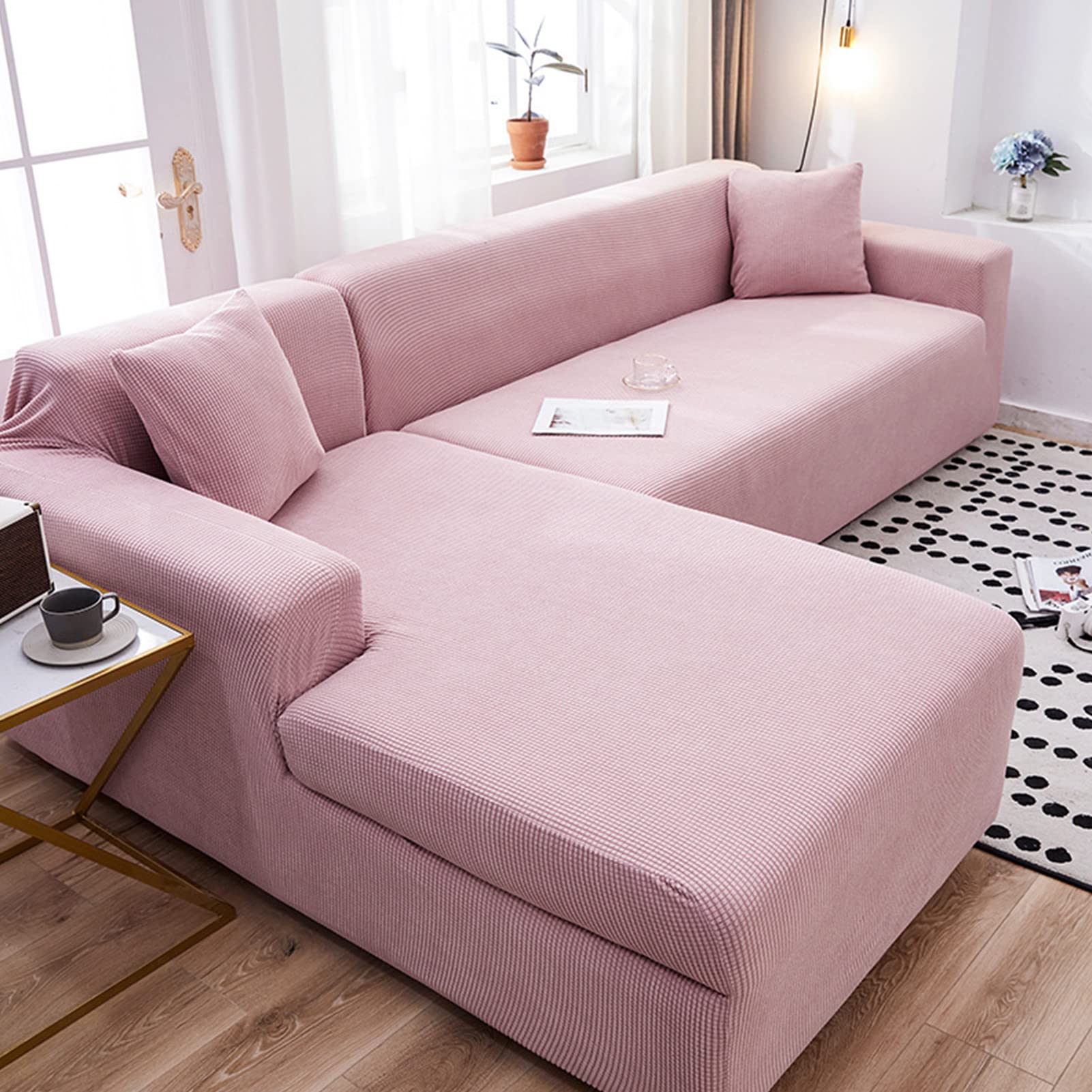 Housse de canapé extensible : protégez votre meuble en L des poils d'animaux et taches