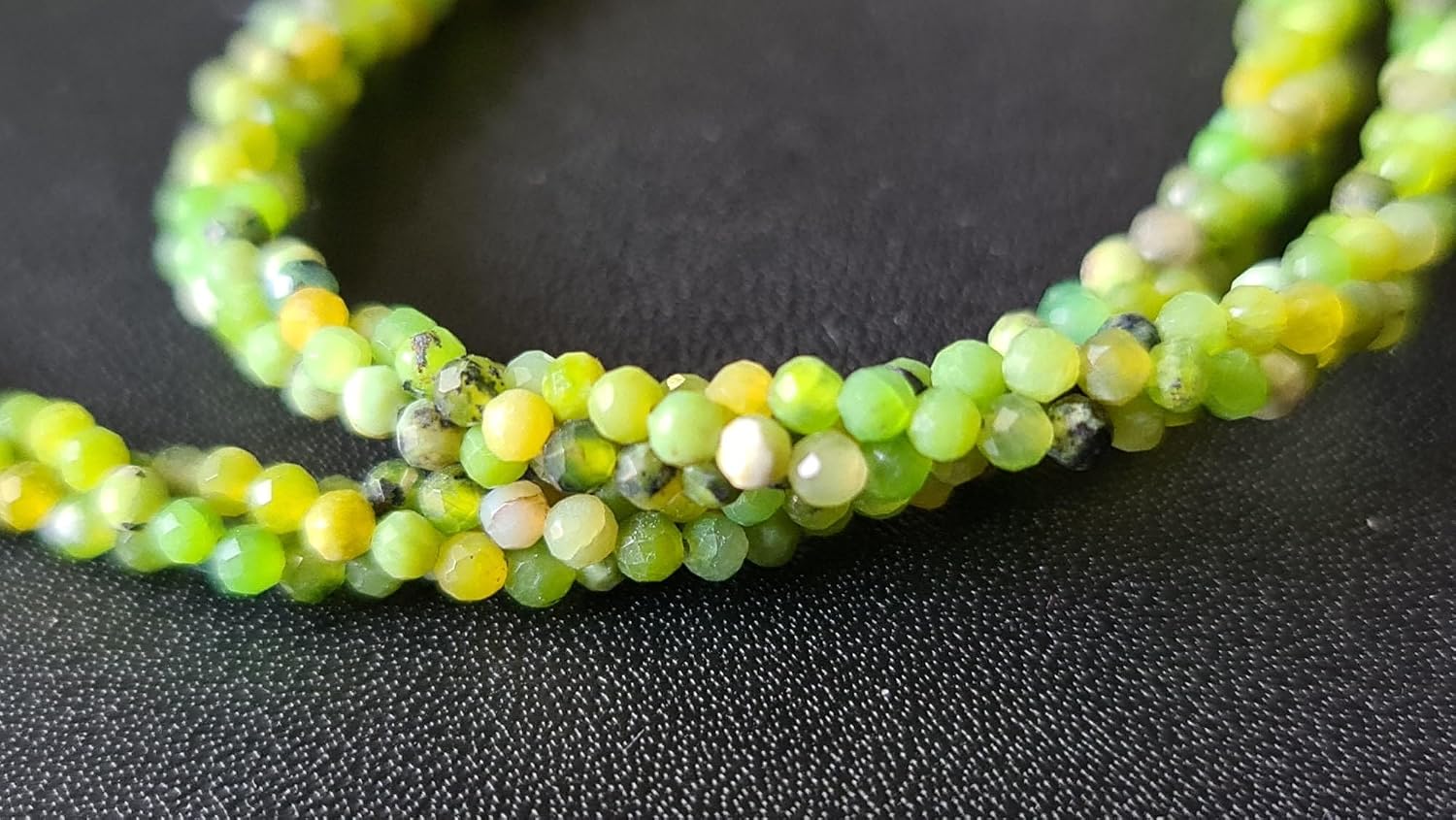 Women's 2.5 mm Green Opal Faceted Rondelles Green Opal Beads For Necklace Green Opal Jewelry (1STR - 5STR Options)
