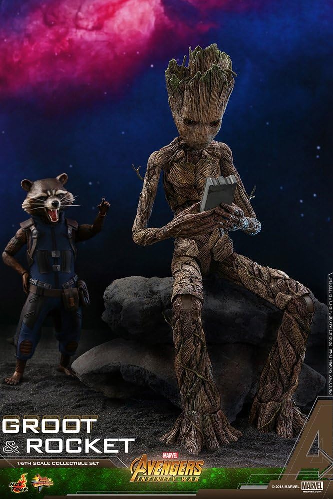 Hot Toys Groot & Rocket (2-in-1 Set) 1/6 Sixth Scale Collectible Action Figure Avengers: Infinity War - Movie Masterpiece Series Marvel Cinematic Universe MCU