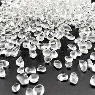 Clear Glass Stones, 0.85LB/385g Aquarium Gravel Rocks, Clear Aquarium Pebbles for Fish Tank, Sea Glass Rocks for Vase Filler Craft