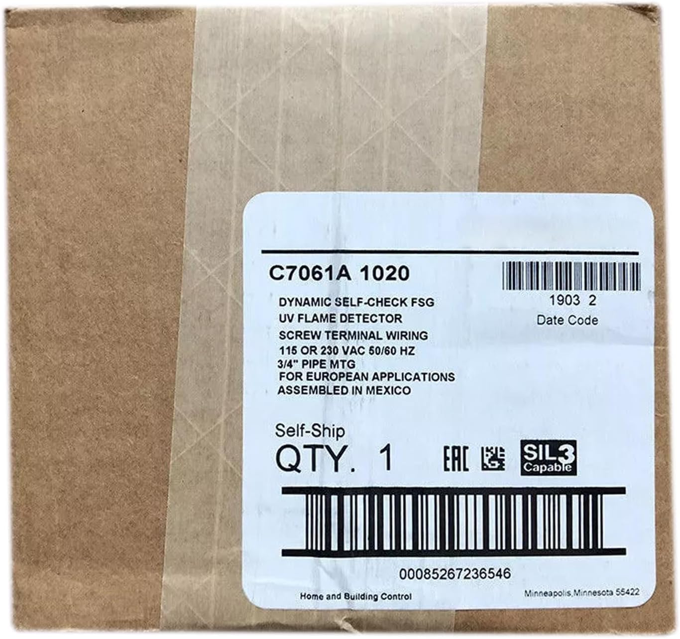 Expedited C7061A1020 Flame Detector C7061A1020 Sealed in Box 1 Year Warranty C7061A1020 Ship Now