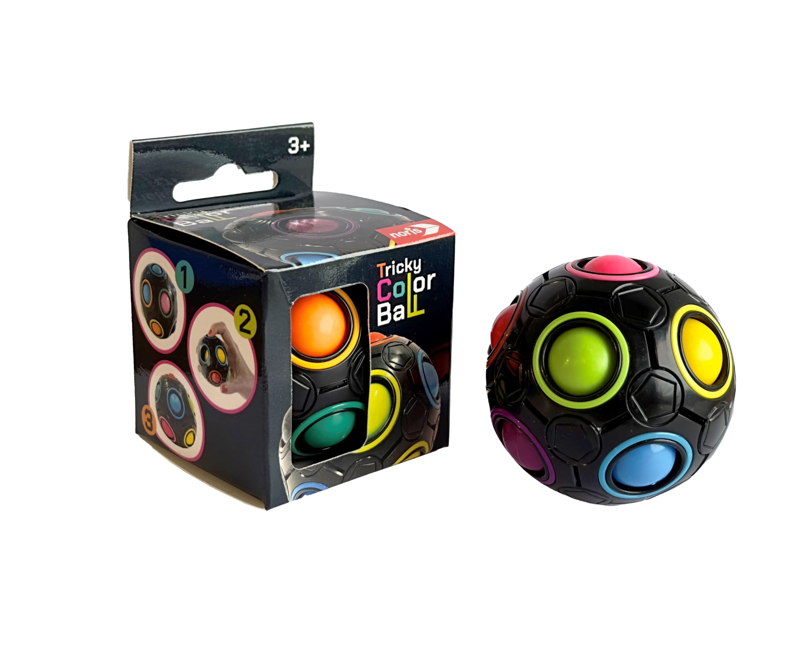 Noris 606132082 Tricky Color Ball, gra zręcznościowa, dla dzieci od 6 lat, kolorowa
