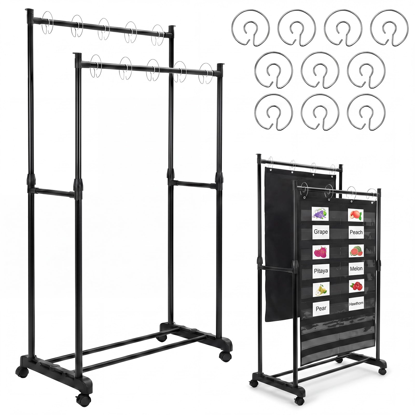 13 Pcs Adjustable Pocket Chart Stand,Double Anchor Chart Holder