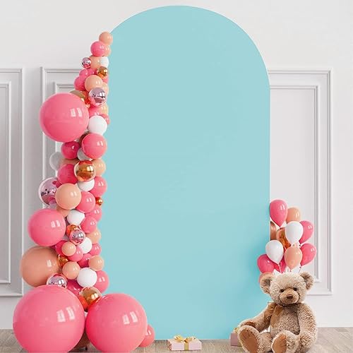 OldPAPA 6.6FT Wedding Arch Cover Spandex Fitted Arch Backdrop Cover Round Top 2-Sided Chiara Backdrop Stand Stretchy Cover for Wedding Ceremony