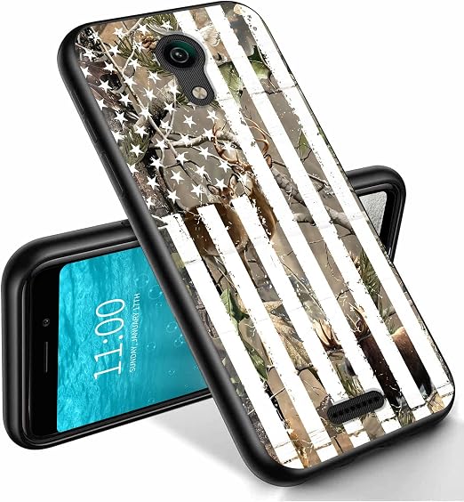 Amazon.com: RYUITHDJP Funda para teléfono AT\u0026T Calypso de 5.5 pulgadas con  diseño de camuflaje de ciervos retro con diseño de bandera americana, funda  para ATT Calypso TPU elegante antideslizante a prueba de
