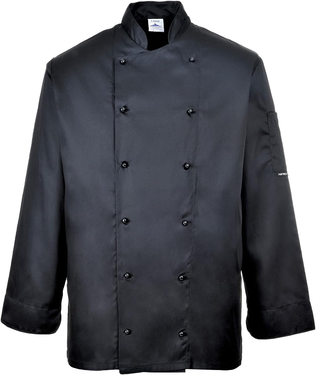Portwest Workwear Mens Somerset Chef Jacket Black Large