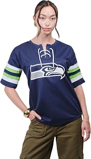 Ultra Game Women's NFL Lace Up Tee Shirt Penalty Box