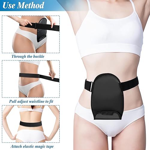 Miniatura 5 de Paquete de 2 fundas para bolsas de ostomía con cinturón elástico ajustable para soporte de ostomía, funda de bolsa de colostomía para estoma,