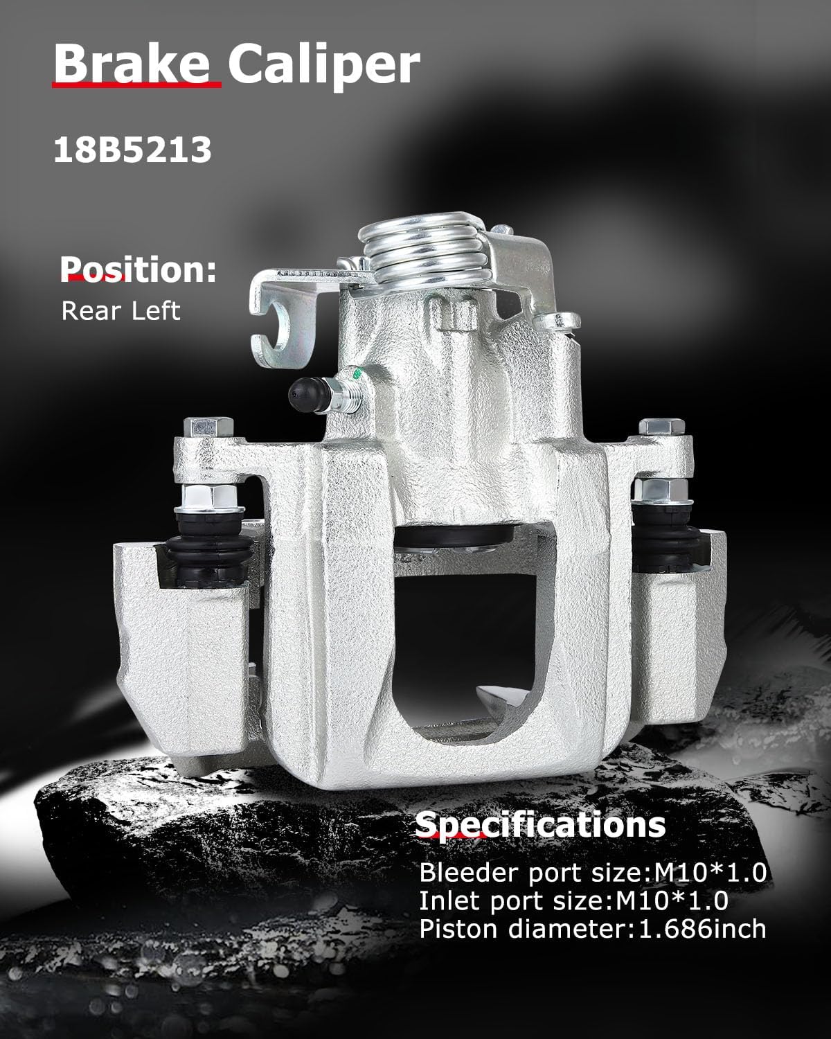 cciyu Rear Left Brake Caliper Assembly w/Bracket 18B5213 2009 For Ford For Flex,2009 2010 2011 For Lincoln For MKS