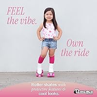 Vista 5 de Chicago Rink Patines para niñas y niños – Zapatos de patinaje duraderos para uso en interiores y exteriores con cuello acolchado en el tobillo