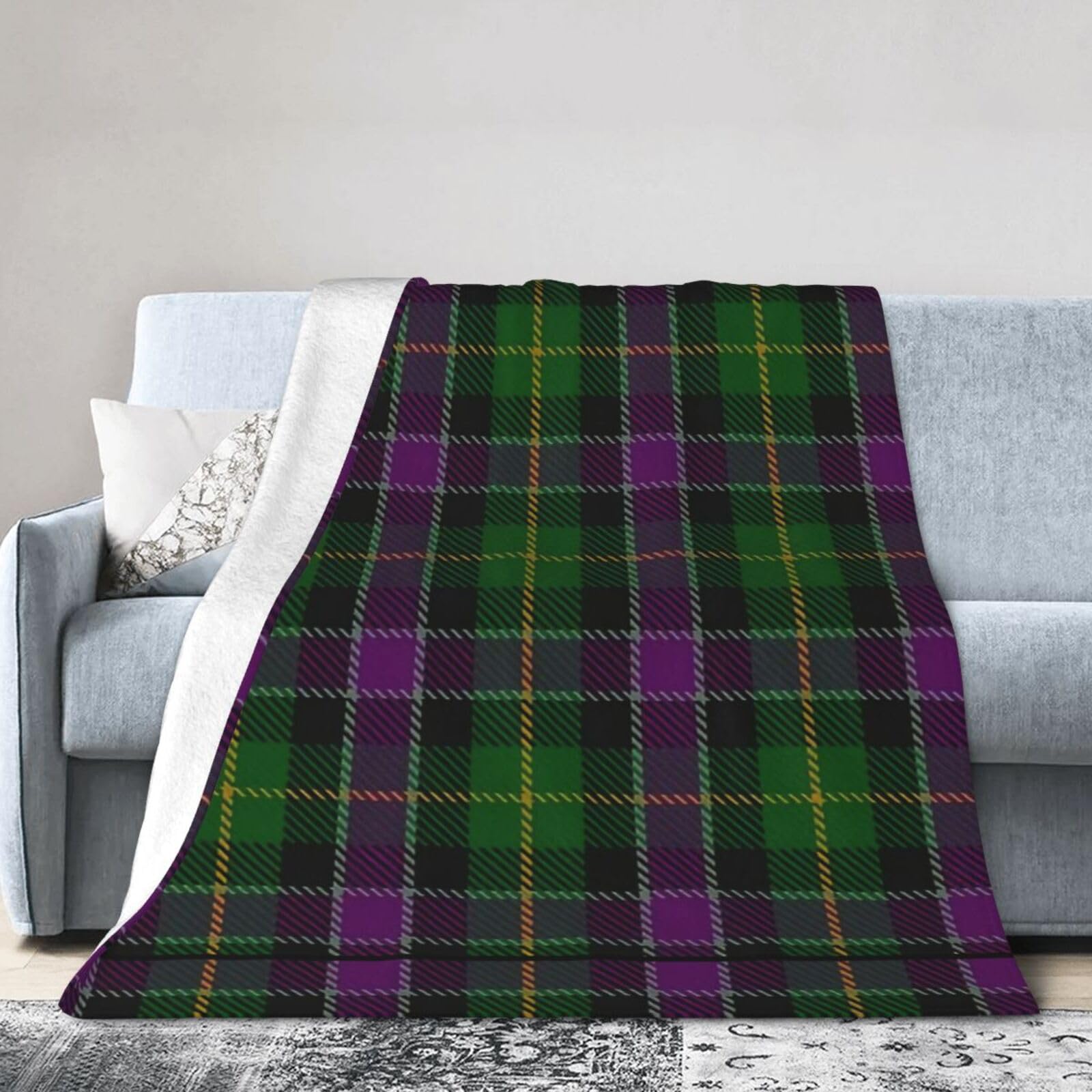 ERTDFXCV Scottish Tartan Blanket 50"x40"