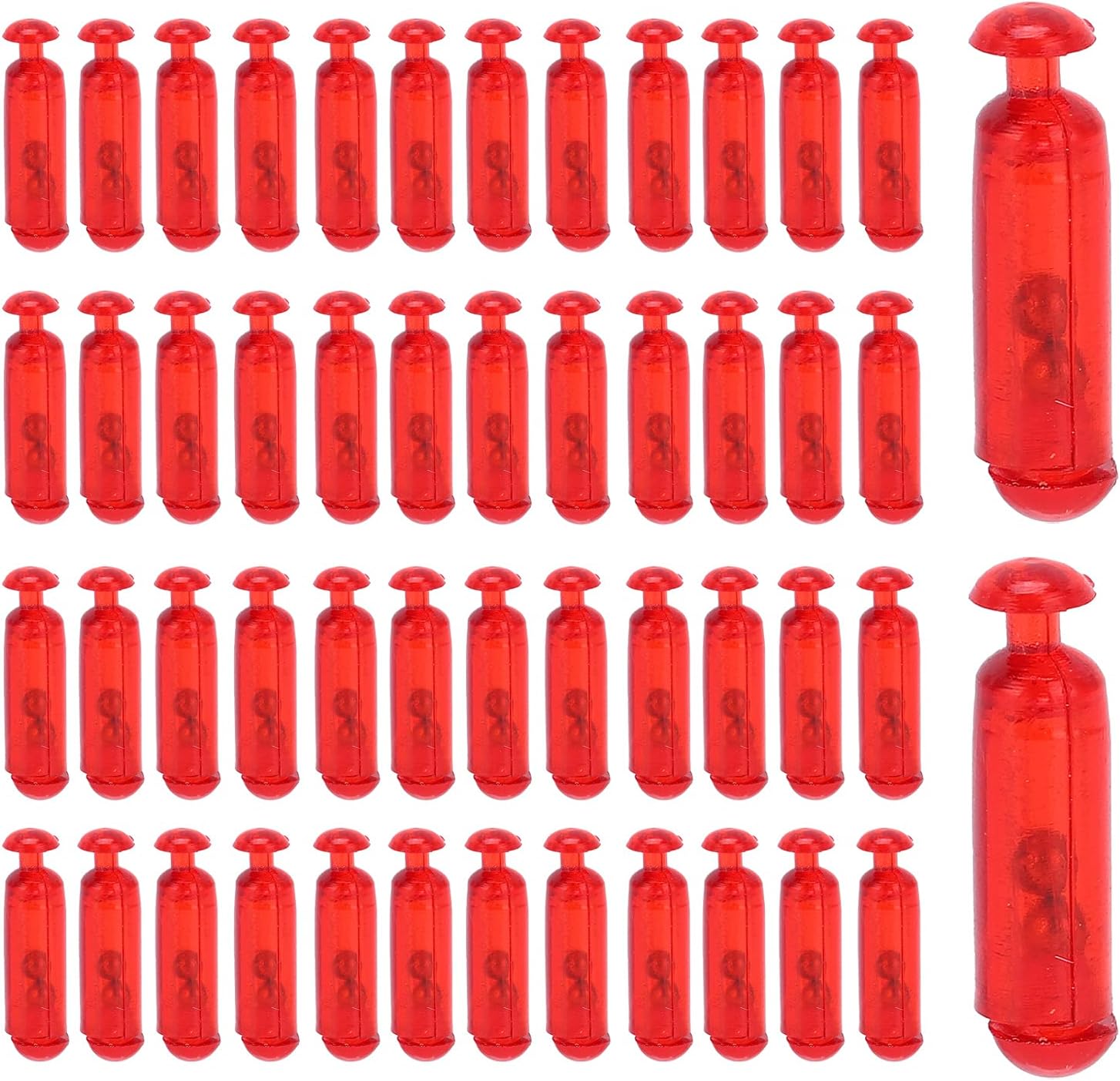 Dilwe Fishing Lure Bait Rattle, 50Pcs 15mm Fishing Lure Insert Tube Rattles Fishing Accessory for Soft Fish(red)