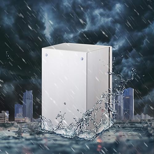 Miniatura 7 de Caja eléctrica de acero de 12 "x 8" x 6" Caja de caja eléctrica de acero inoxidable 304 Caja de gabinete de equipo electrónico de acero inoxidable