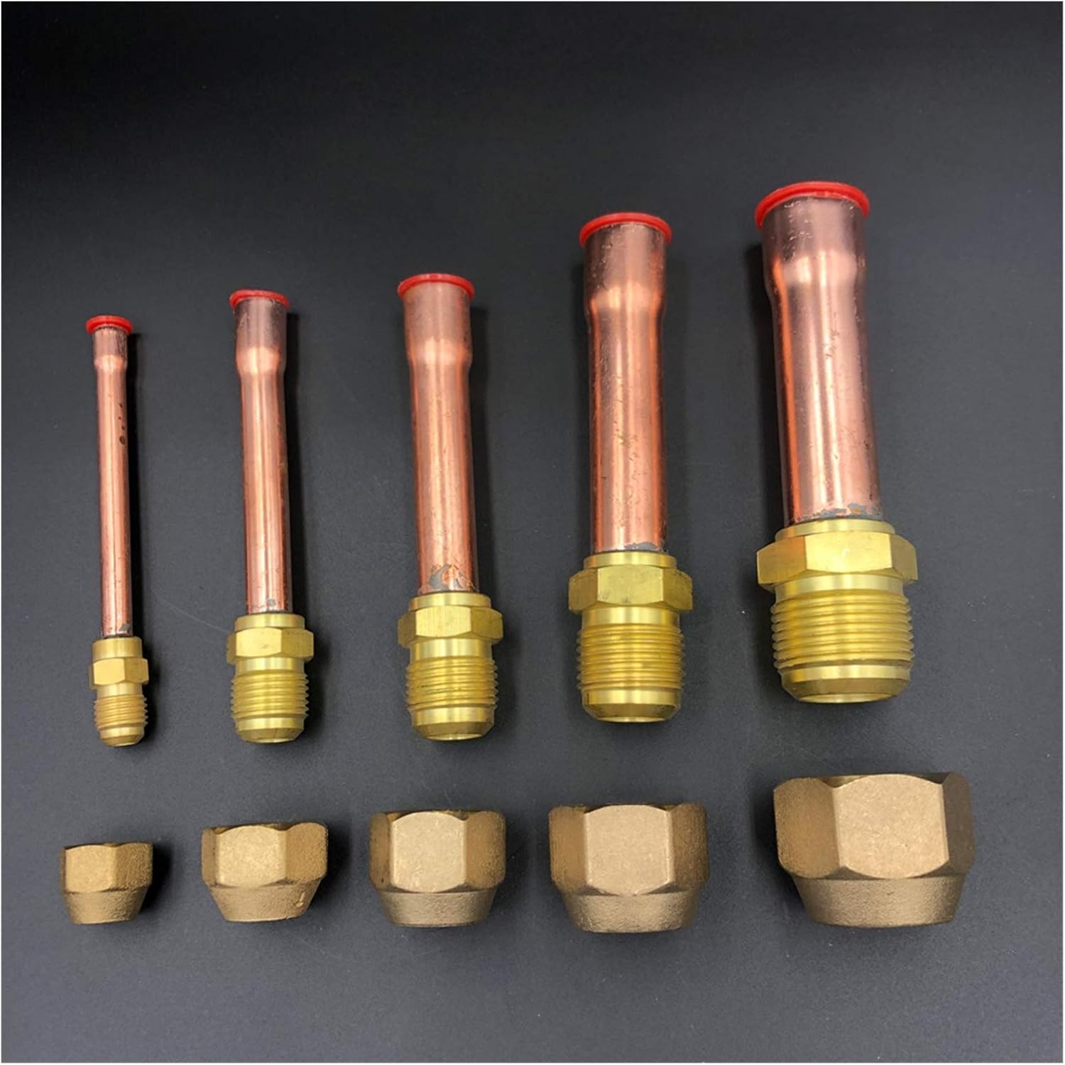 Garden Hose Connection Accessories 45 Degree SAE 1/4" 3/8" 1/2" 3/4" Flared Connector With Brass Fittings For Air Conditioners (Color : With Nut, Thread Specification : Flare Fit 9.52mm OD)