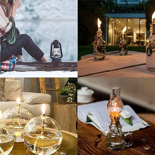 Miniatura 5 de Lantern Wicks - Mecha para lámpara de aceite, 2 rollos de mecha plana de algodón de 34 pulgadas con puntada negra auténtica, linternas de aceite de