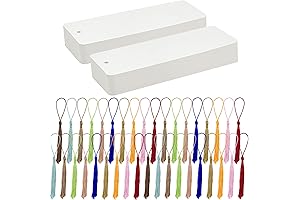 100 Blank Bookmarks with Colorful Tassels for DIY Craft Projects