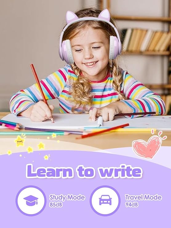 teknosepetim Cat's Paw سماعة بلوتوث عالية الجودة فوق الأذن سماعة رأس لاسلكية للإناث من Cat مع ميكروفون + AUX Gift