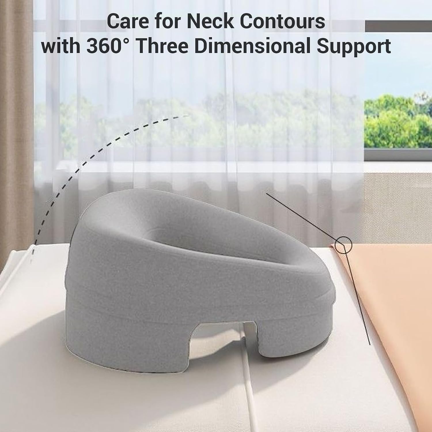 Premium Memory Foam Face Down Pillow with Chest Support, Multi Functional Prone Massage Pillow for Restful Sleep, Washable Cover, Tear Design, Ideal for Beds, Polyester Fiber (Light Gray)